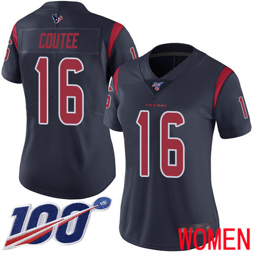 Houston Texans Limited Navy Blue Women Keke Coutee Jersey NFL Football #16 100th Season Rush Vapor Untouchable->youth nfl jersey->Youth Jersey